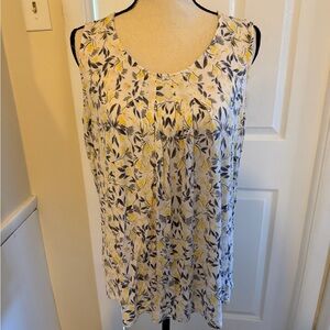 Croft & Barrow Floral Sleeveless Blouse - Yellow and Black